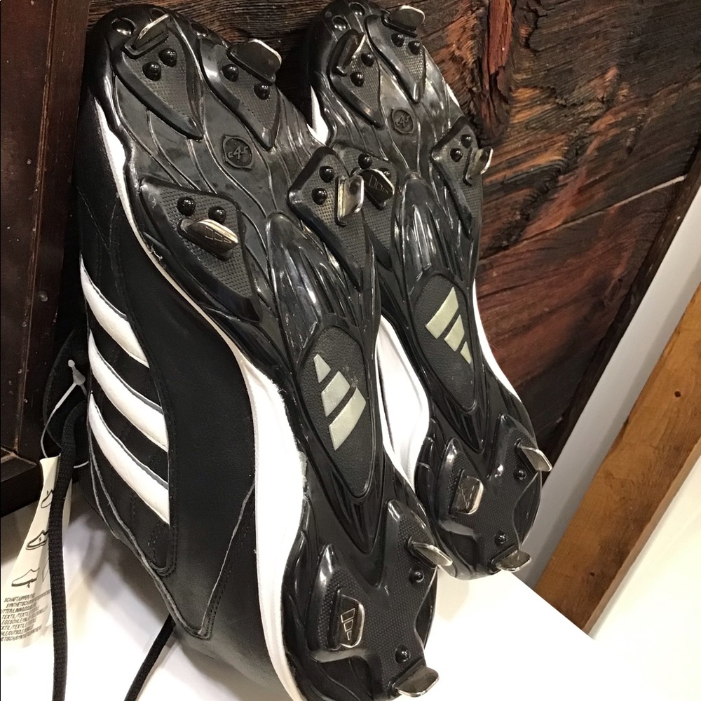 Adidas Baseball Cleat NWT Spinner III Black & White Athletic Shoe SZ 7 - Picture 13 of 15